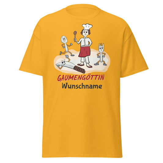 "Gaumengöttin" T-Shirt mit Wunschnamen