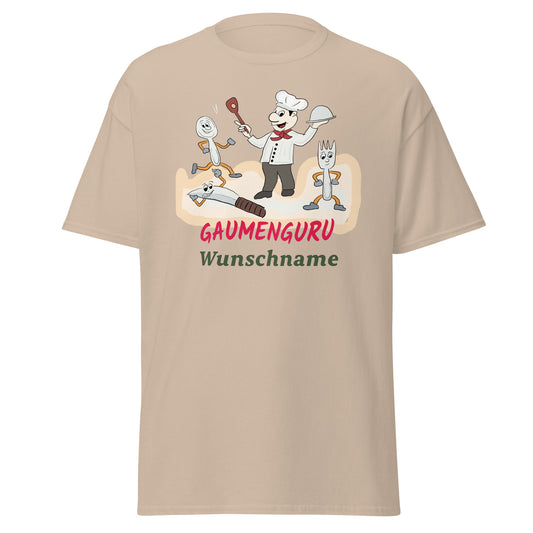 "Gaumenguru" Lustiges T-Shirt mit Wunschnamen