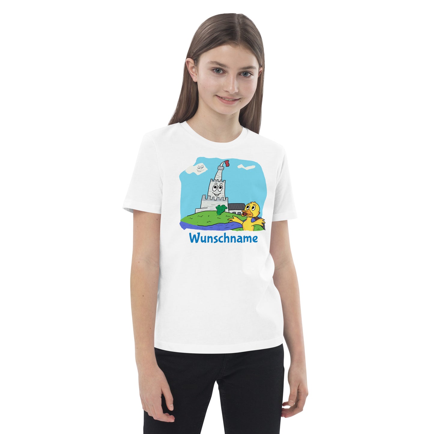 "Osterburg" - T-Shirt für Kinder - mit Wunschname - Bio-Baumwolle