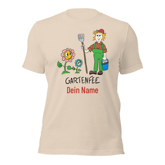 "Gartenfee" - Unisex-T-Shirt - mit Wunschnamen