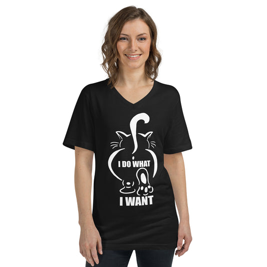 "I Do What I Want" - T-Shirt mit V-Ausschnitt
