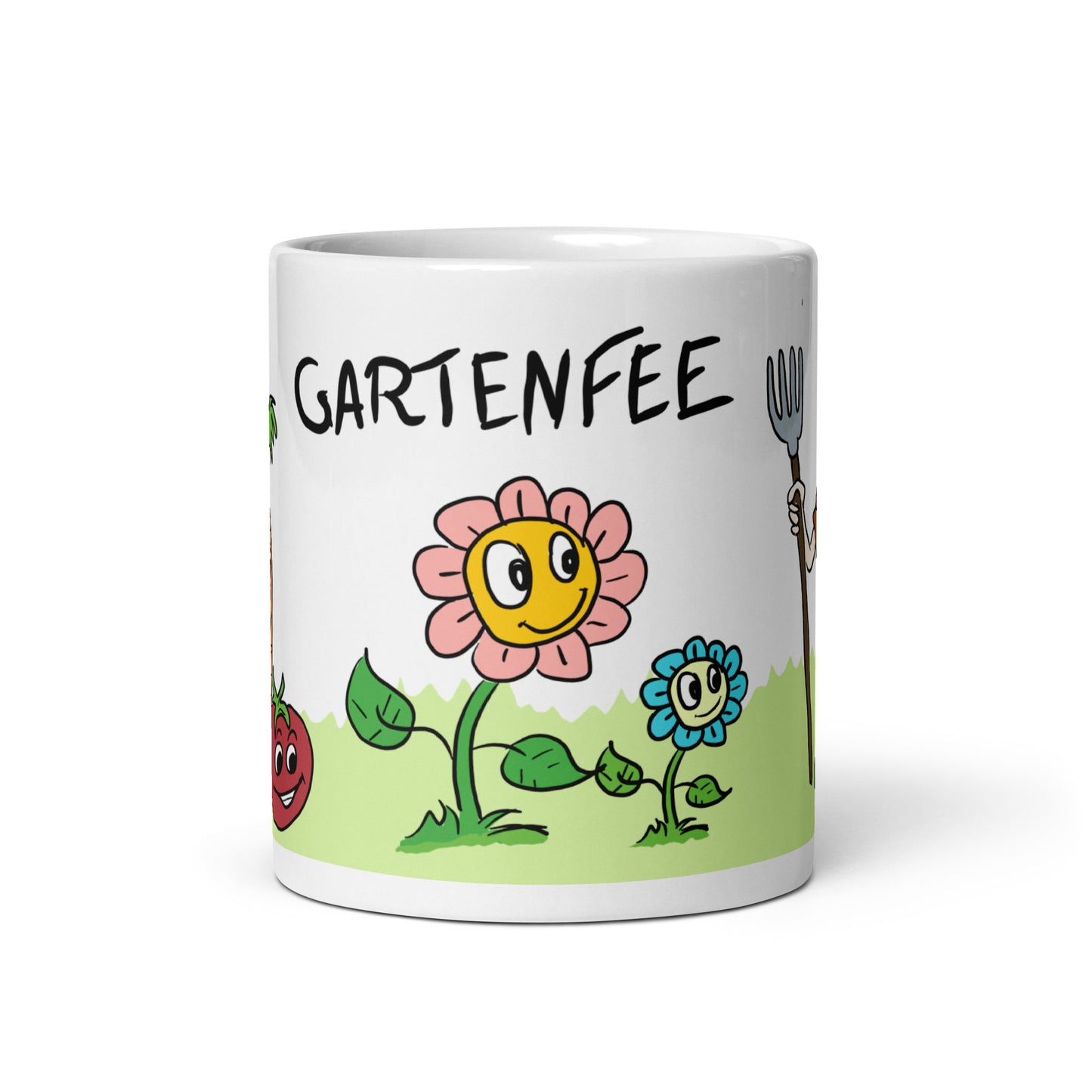 GartenFee - Weiße, glänzende Tasse